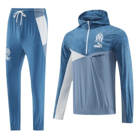Tréninkový Mikina Olympique de Marseille Hoodie Čtvrt Zip Modrá 2023-24
